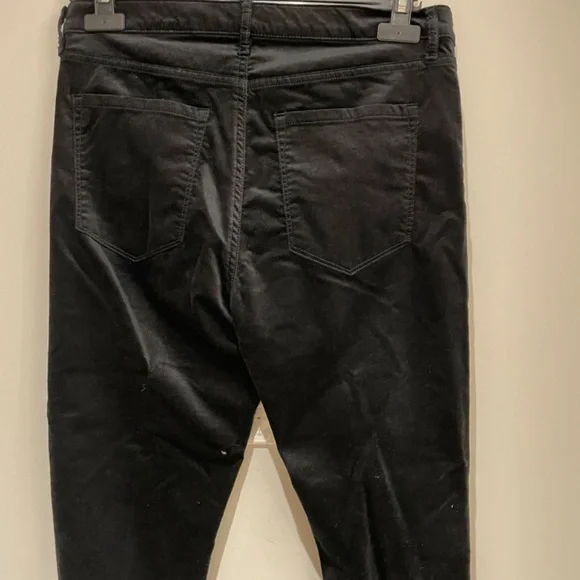 NWT Banana Republic Black Velvet Mid Rise Skinny Ankle Pants - Picture 5 of 5